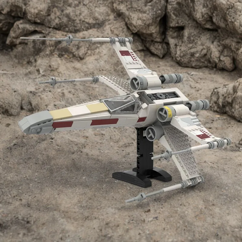 685pcs MOC T X Wing Star Battle Model Building Blocks Shelf Decor, Bookshelf Decor, Home Decor Bookshelf Display Gift For Adults - view 6