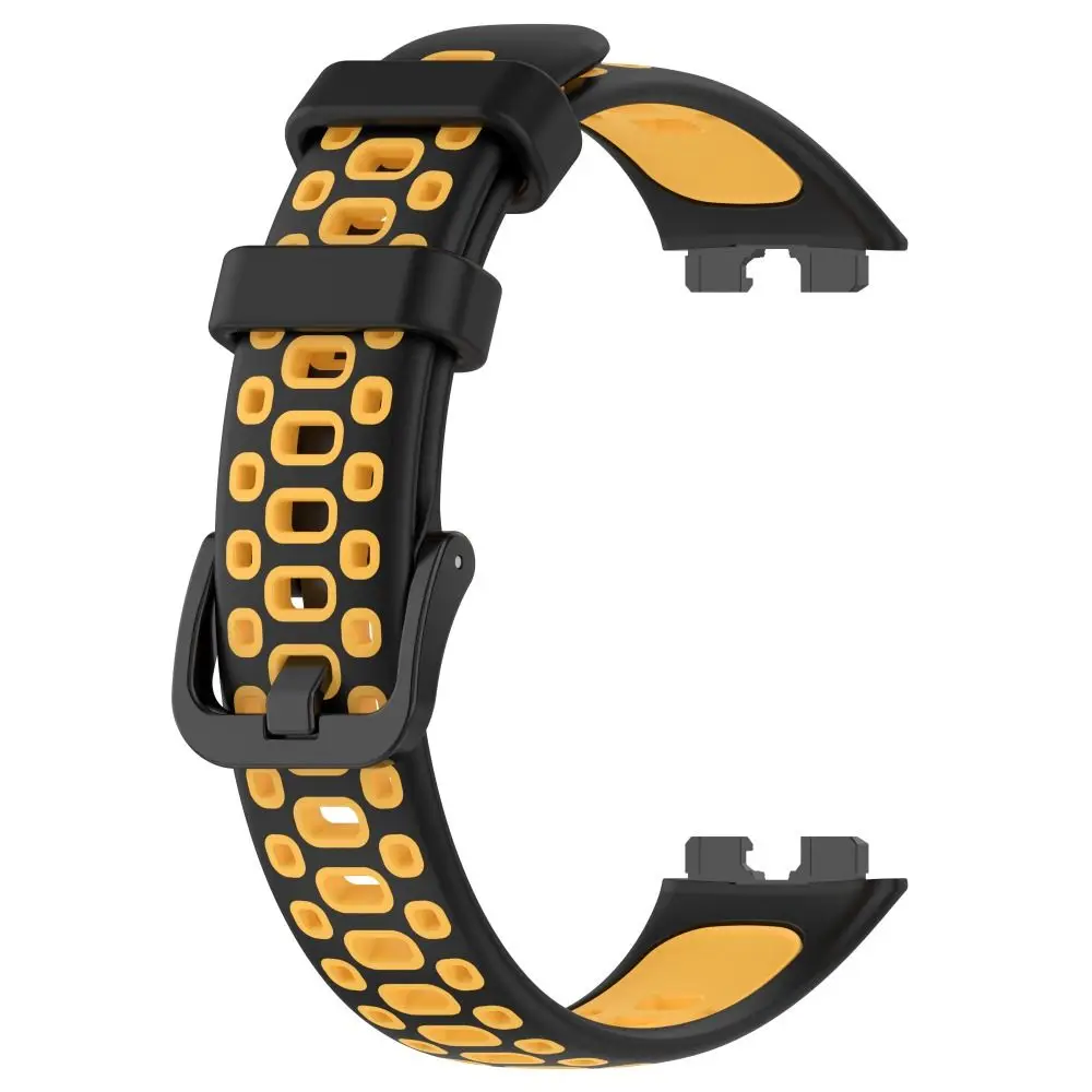 Two-Color Silicone Watch Strap for Huawei Band 8 Wear-resisting Sports Bracelet Watchband Replacement Smart Watch Accessories