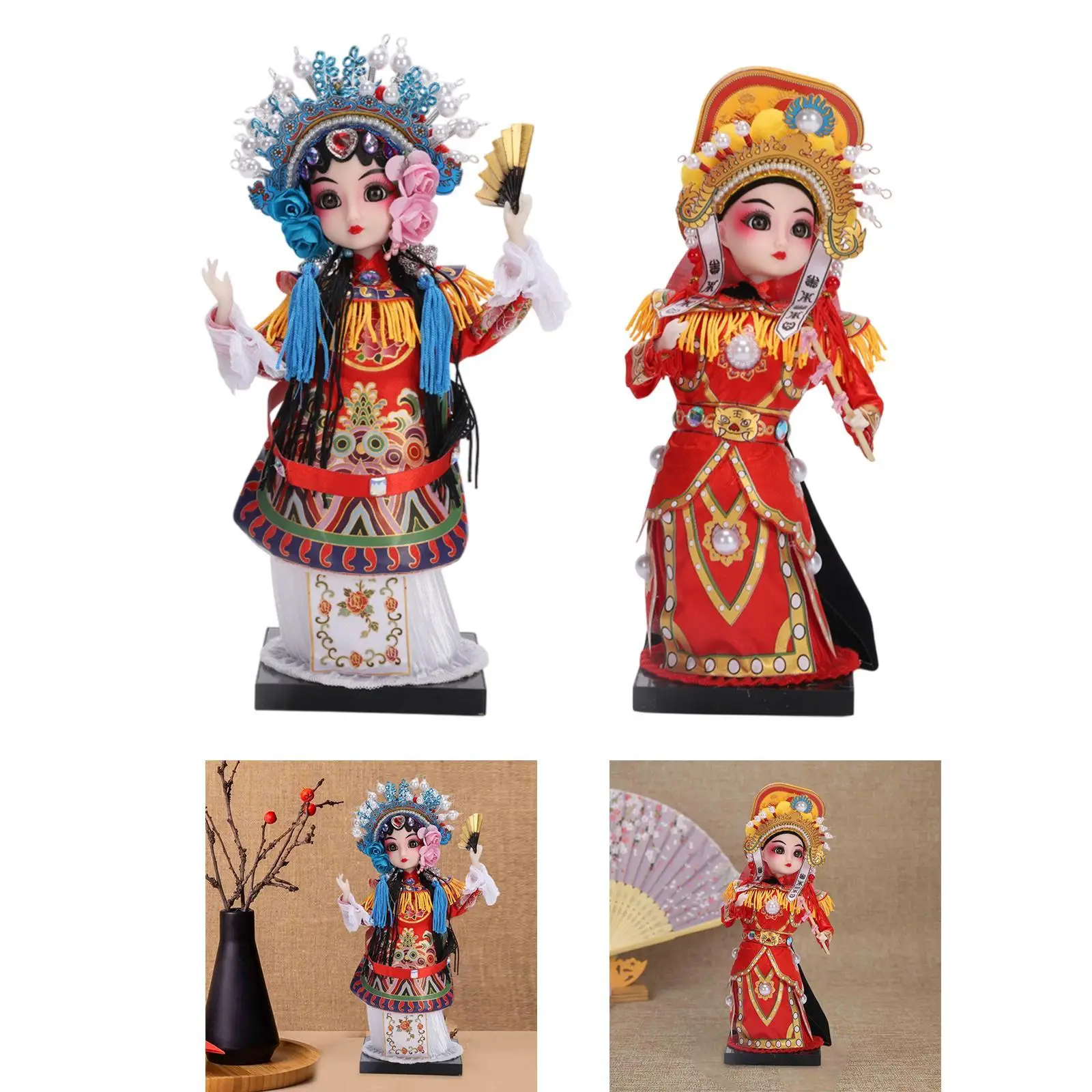 9inch Peking Opera Ornament Traditional Chinese Doll Statue for Gift Desktop