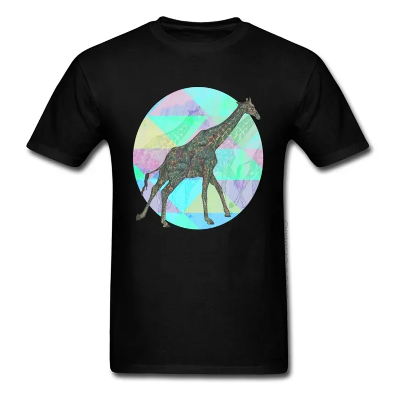 New design giraffe mix rock MEN'S top t-shirts customized fashion leisure sweatshirt natural cotton men cheap T shirt brand new