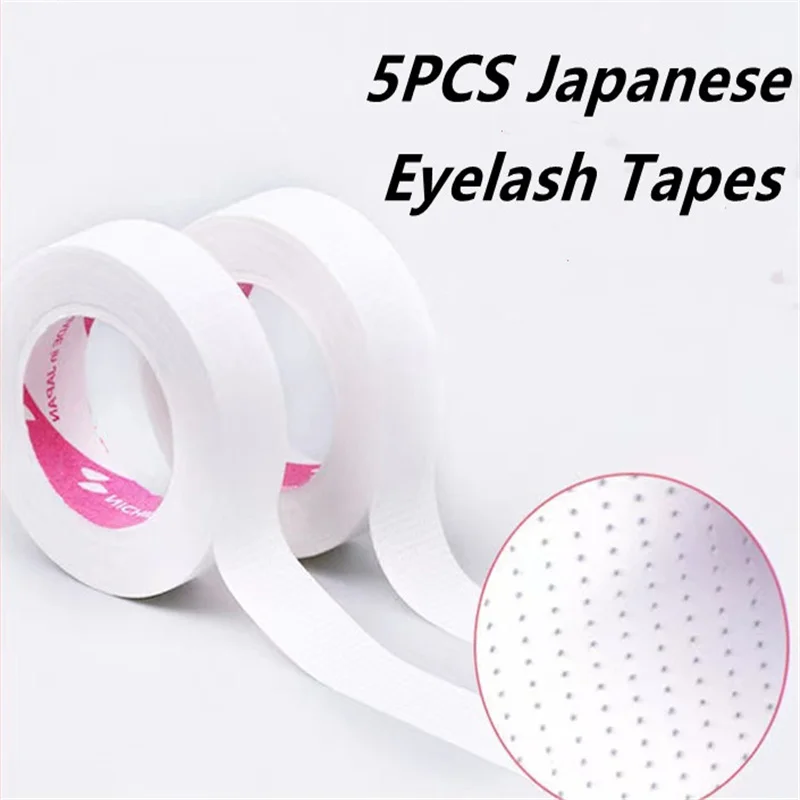 Eyelash Tape 5PCS Micropore Tape for Eyelashes Japanese Micropore Tape Makeup Eyes Tape for Eyelashes Extension Breathable Tape