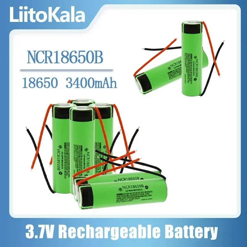 Original Liitokala 3.7V NCR18650B 3400mah  18650  Lithium Rechargeable Battery Welding Nickel Sheet Batteries