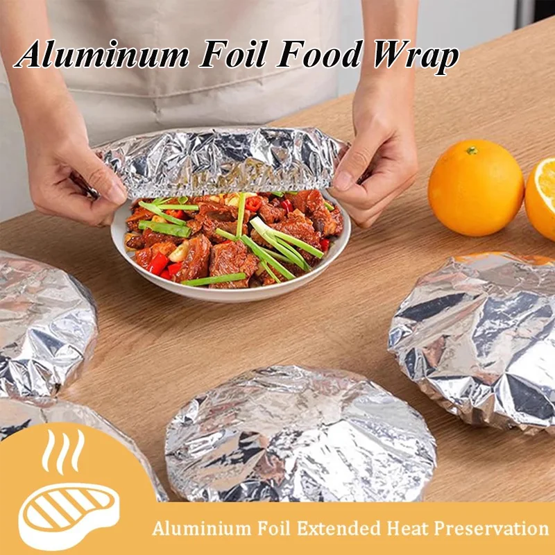 Versatile Reusable Aluminum Foil Wrap Stretchable Food Cover Aluminum Foil Heat-retaining Covers Thickened Insulation Food Wraps