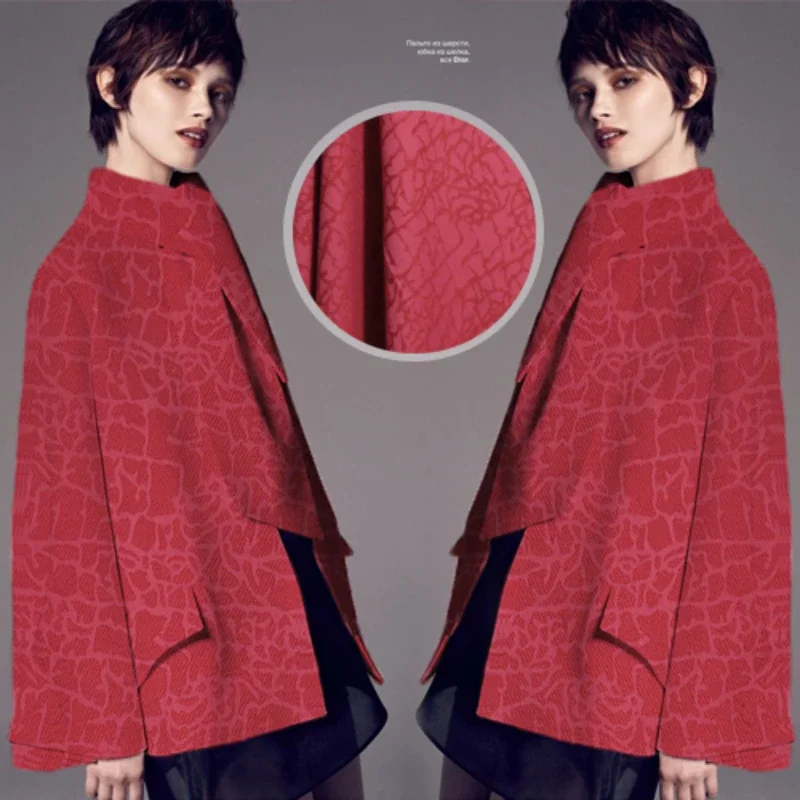 

Шерстяная ткань Жаккардовая хлопковая шерсть против морщин Цвет охра Геометрический модуль Узор Весна Осень Жилет Платье Ткани