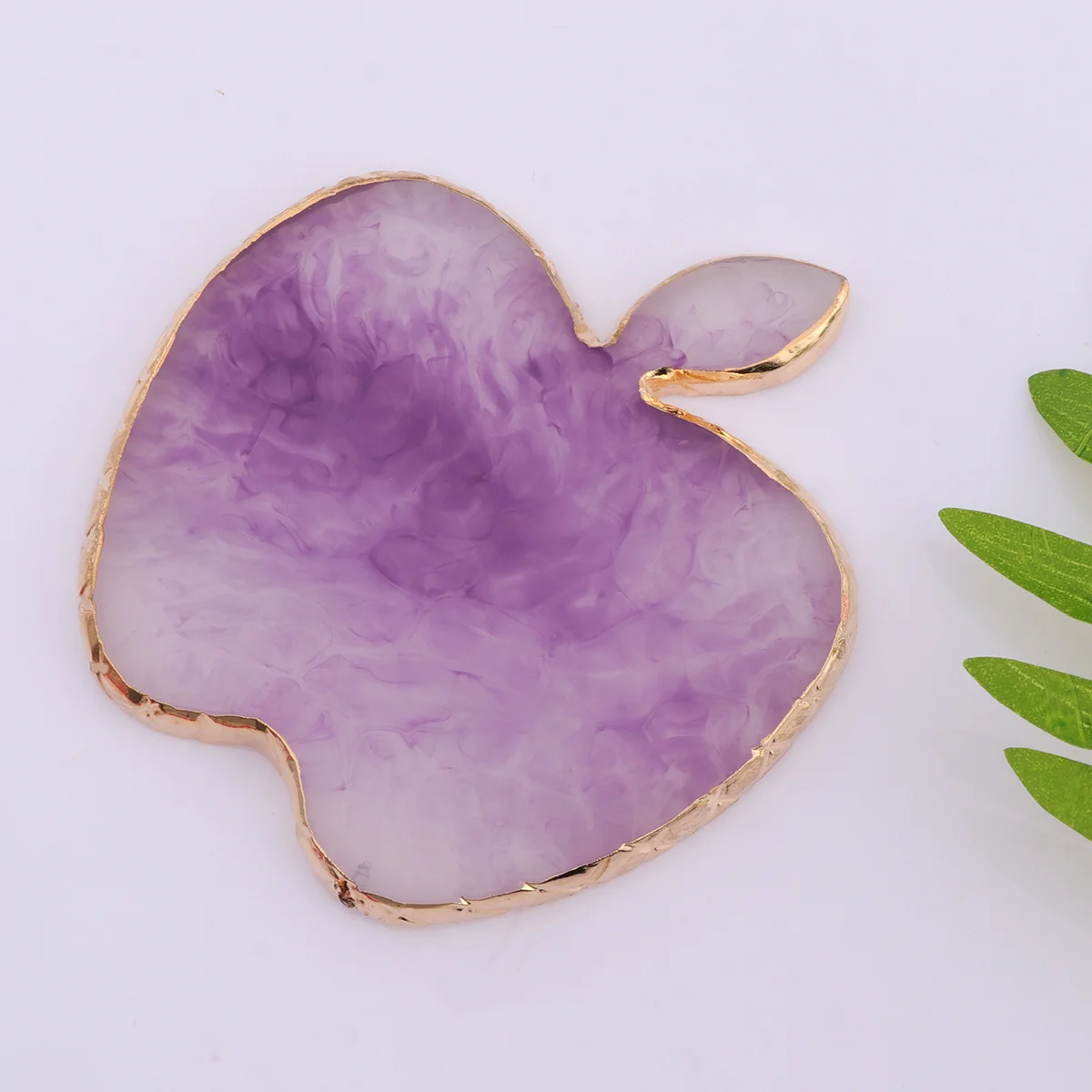 

1Pcs Resin Apple Shaped Agate Manicure Palette Durable Flat Surface Nails Color Plate Nail Art Mixing Tool Manicure Palette