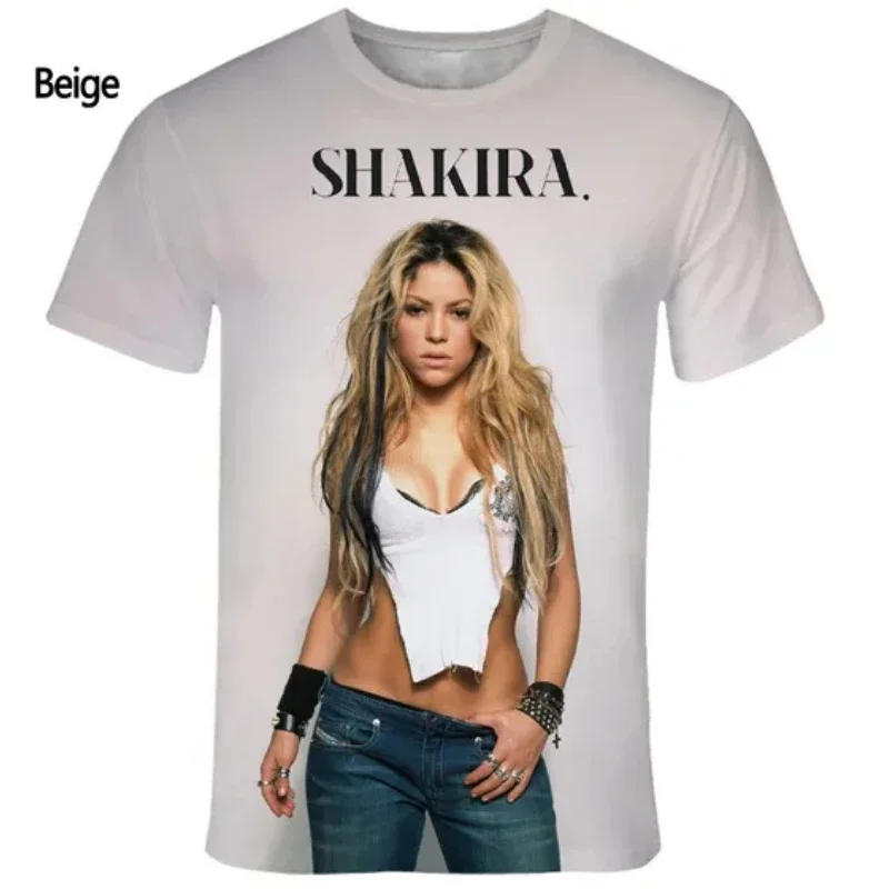 Men Women Casual Personality Short-sleeved Oversized T Shirt Trend Fashion Singer Shakira 3D Print T-shirt for Harajuku Tops