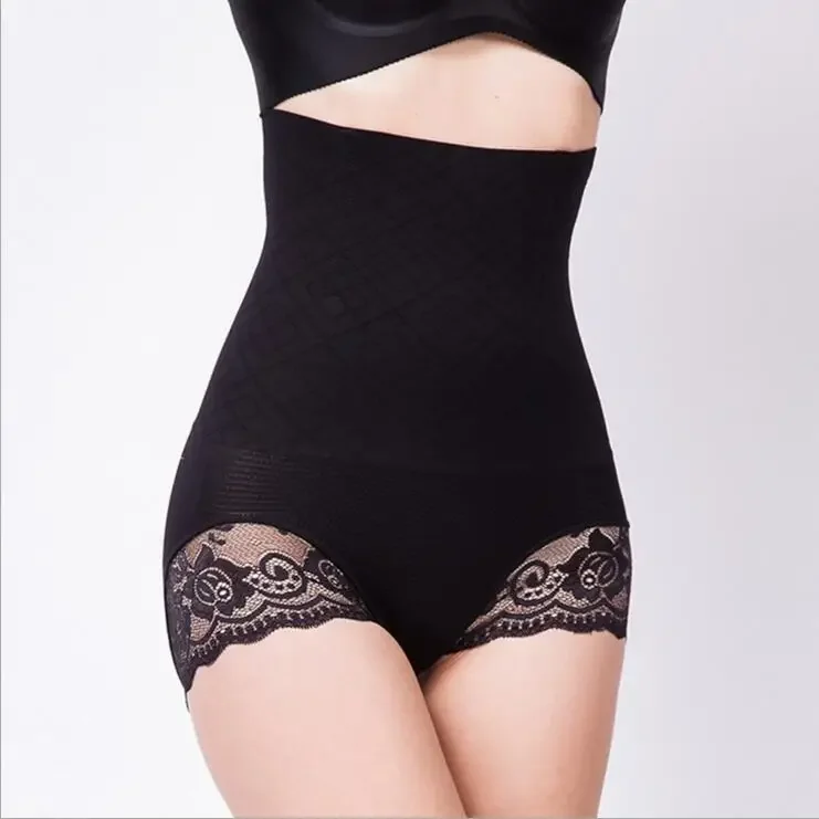 

High Waisted Lace Waist Tightening and Shaping Pants Women Waist Lifting Buttocks Lifting, Postpartum Seamless Beauty Underwear