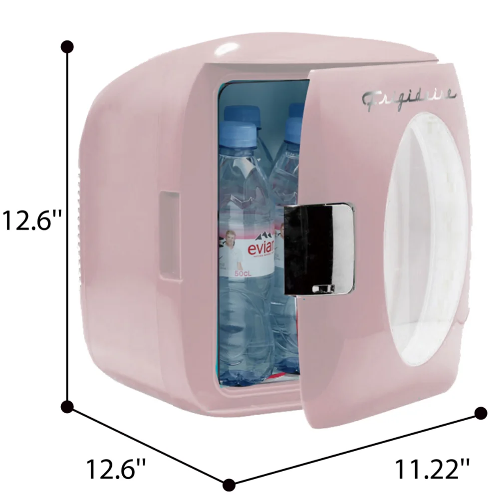 mini fridge Portable Retro 12-Can Mini Cooler, EFMIS462, Pink