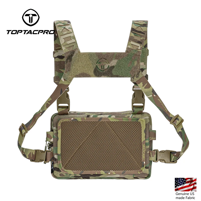 Imagem -02 - Toptacpro Tatcical Chest Rig Bolsa Bolsa de Reconhecimento de Peito Molle Pacote de Alça de Ombro Frontal 8511