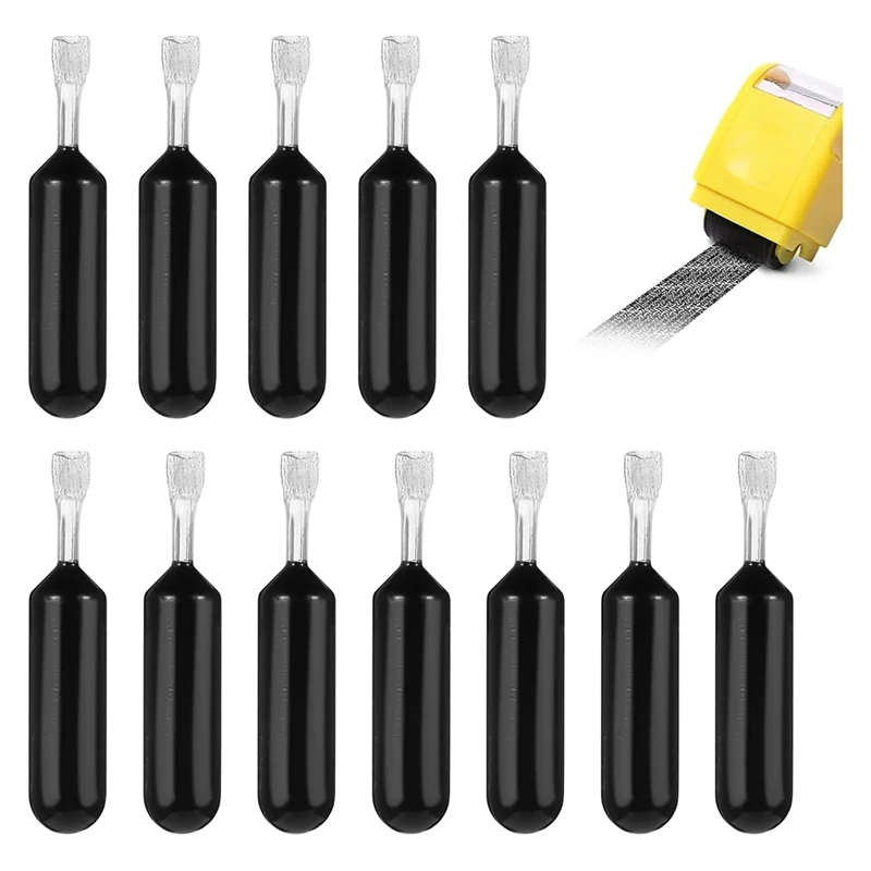 12Pc Ink Refills For Your ID Stamp Roller Refill Ink Confidential Roller Stamp Refill Ink To Cover Personal Mail Address