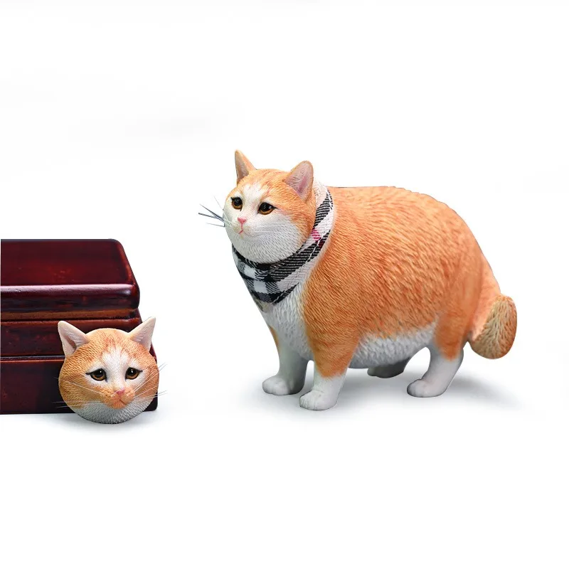 JXK 1/6 Skala Fat Cat Modell Simulation Spielzeug Geschenk Abnehmbarer Kopf Sabbern Handtuch Schöne Haustiere Katzen Tier Spielzeug Figuren