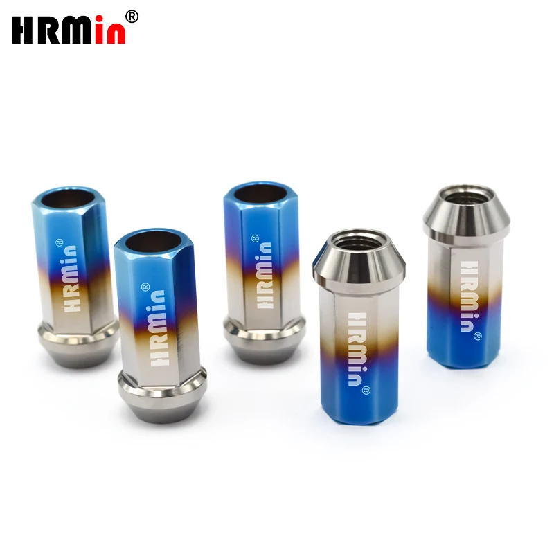 

HRMin 10.9 grade Gr.5 titanium cone seat open end wheel nut titanium lug nut M12*1.5*45mm for Toyota,Mazda,Honda,Acura racing