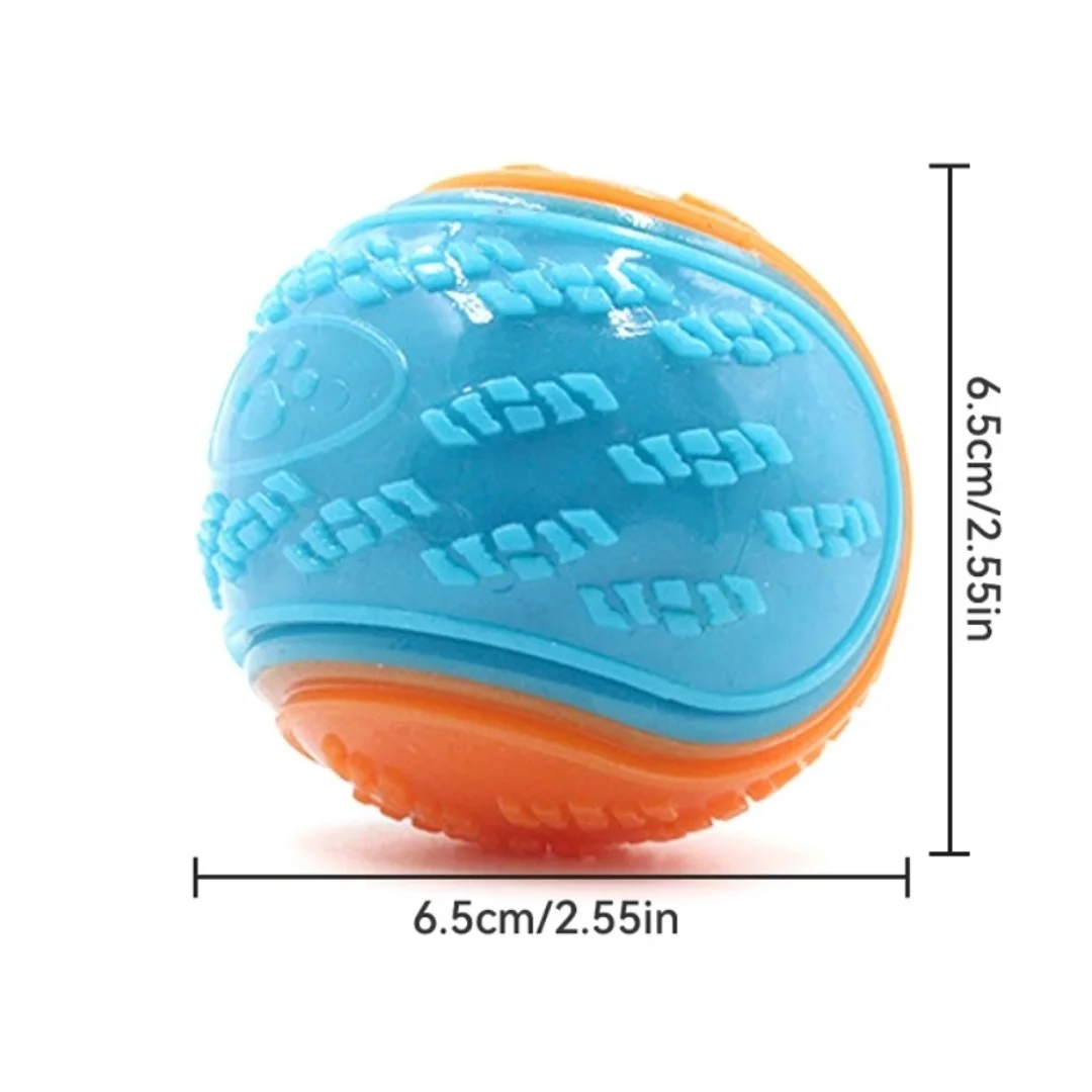 SS Bite Resistant Dog Rubber Ball Toy Beef Flavor Elastic Ball Anti‑Destructive Pet Dog Training Supply