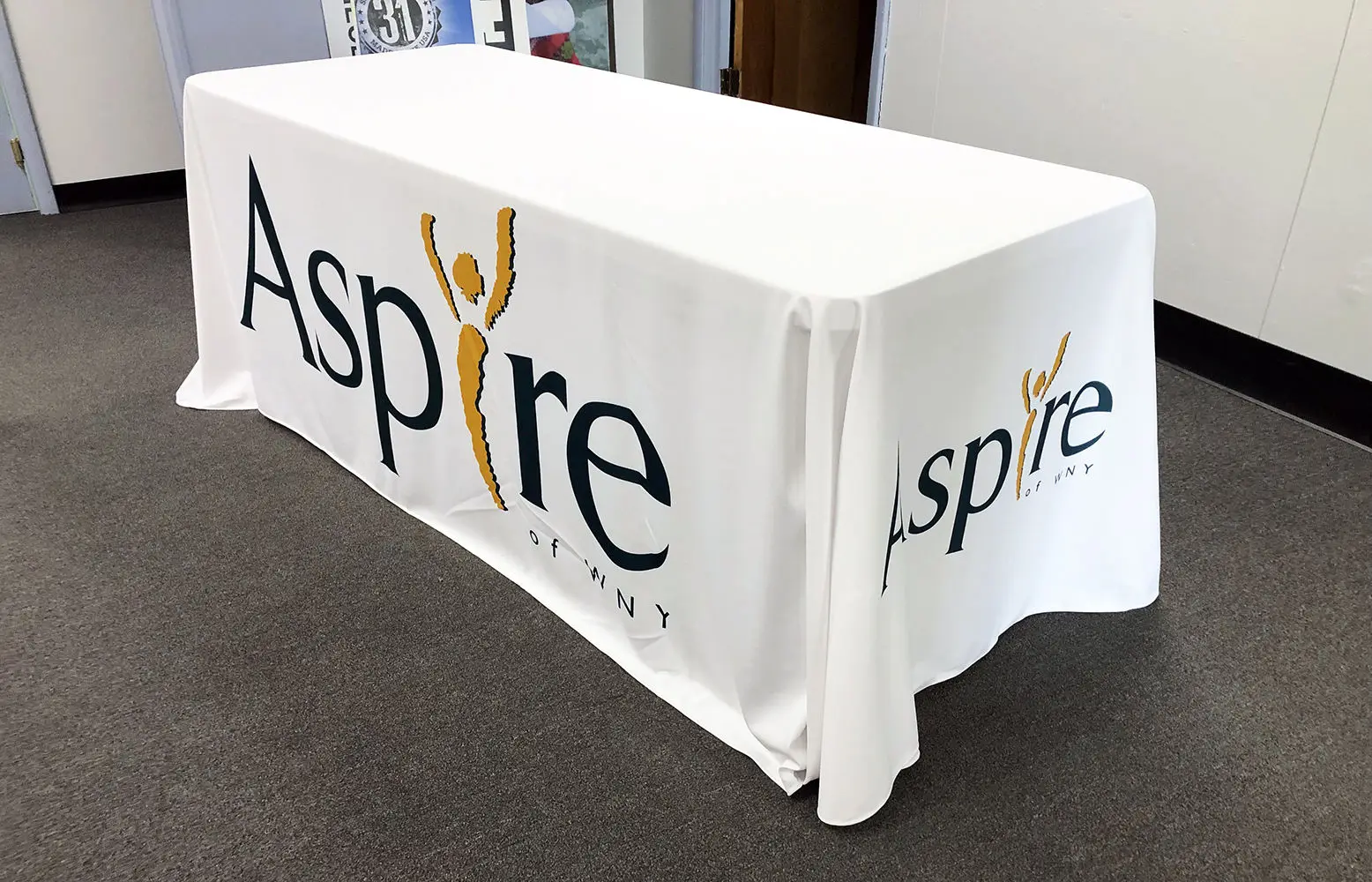 

Trade Show Round Spandex Cocktail Table Cover Stretch Custom Fitted Table Cloth Logo Spandex Bar Cocktail Table Covers