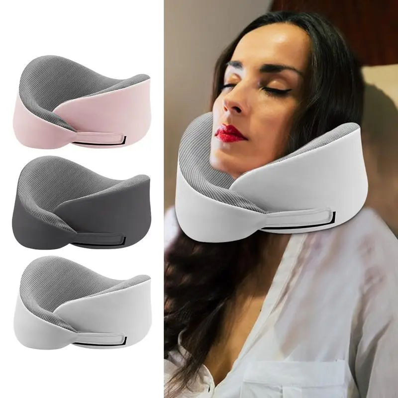 Travel Neck Pillow Airplane Neck Support Pillow Adjustable Size Support Pillow For Car Airplane Home Work Area And Traveling