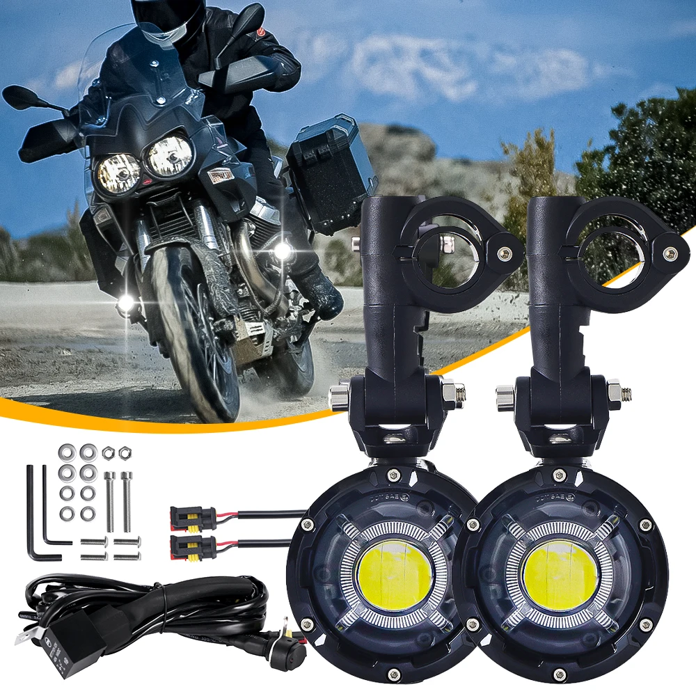 

Universal Motorcycle LED Fog Light For BMW R1200GS,Honda CRF1000L,Yamaha Tenere 700,SUZUKI V-strom 650 Auxiliary Driving Light