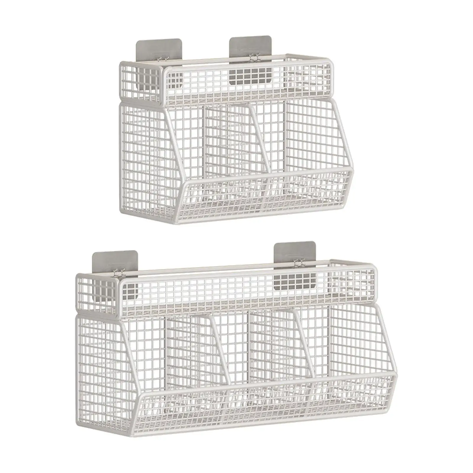 

Iron Storage Basket Wall Mount Fruit Basket for Closet Household Countertop