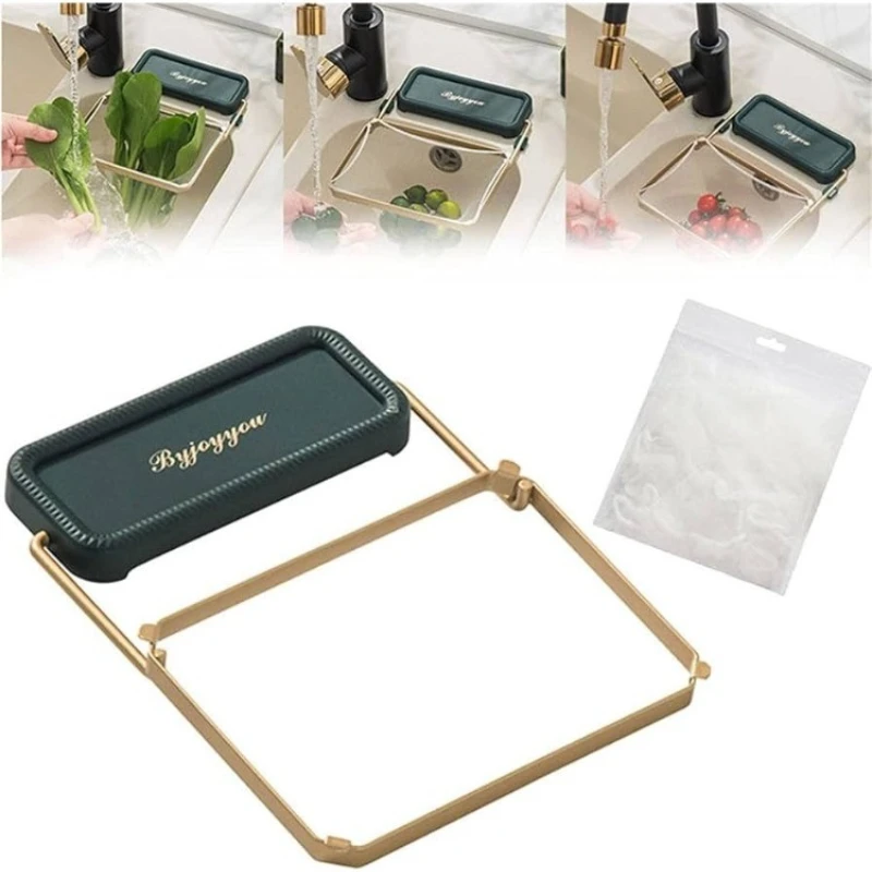 Kitchen filter rack Kitchen sink water tank folding water sink filter bag garbage storage frame disposable garbage bag water bag