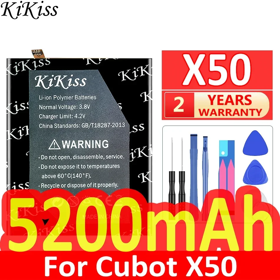 5200mAh KiKiss Replacement Battery For Cubot X50 Li-ion Lithium Polymer Mobile Phone Replacement Backup Batteria Batterie