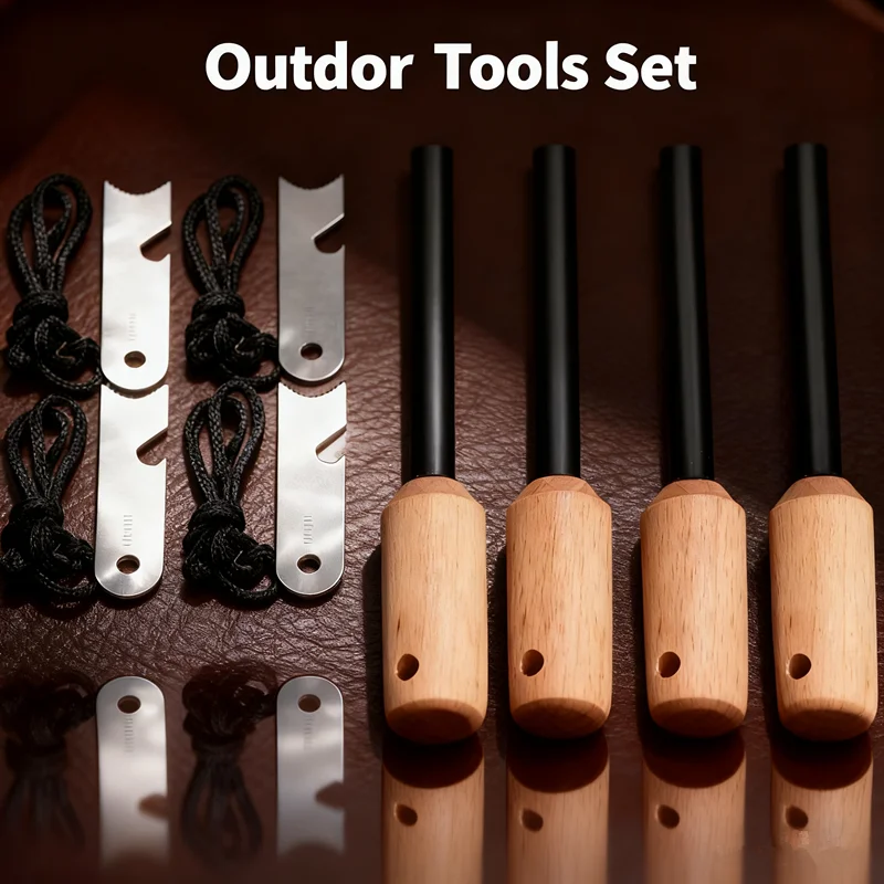 

Outdoor Survival Magnesium Flint Fire Starter Kit - Portable Emergency Firesteel, for Camping, Hiking & Smoking Use