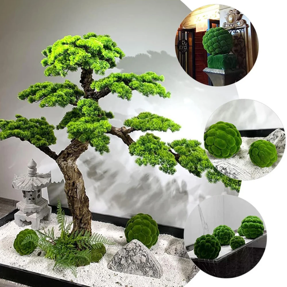 人工苔玉-グリーン-エターナルライフ-フェイクプラント-ミニ風景-クラフト-ホーム-ホテル-ガーデンデコレーション-ストローマット-グラスデコレーション