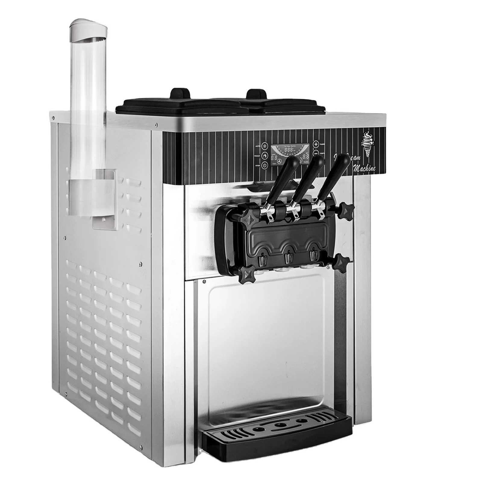 

Commercial Soft Ice Cream Machine YKF-8218T Countertop Fruit Ice Cream Maker With 2+1 Flavors