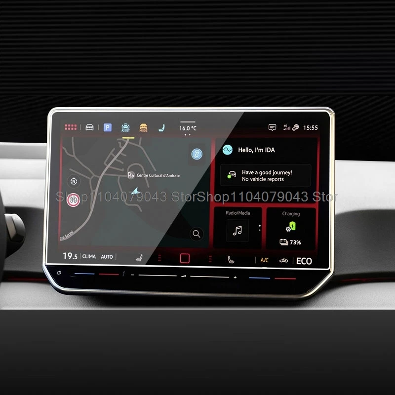 طبقة من الزجاج المقسى لسيارة VW ID.Buzz، VW ID.3 ID.4 ID.5 GTX Pro2025 12.9 بوصة تعمل باللمس ملحقات حماية نظام تحديد المواقع للملاحة #2