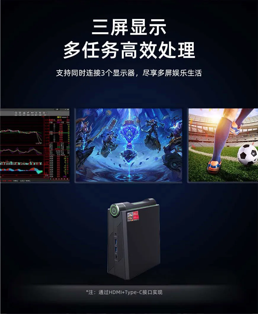 AMD Ryzen 8845HS Home Office Game Microcomputer Kleine host