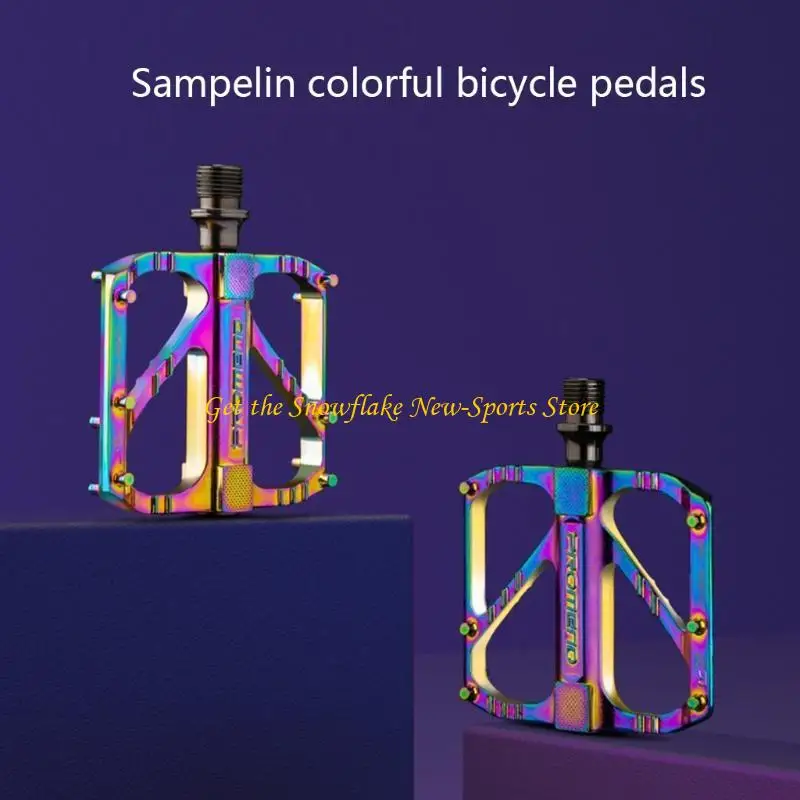 1 Paar Ultraleichte Rutschfeste Flachpedale für Straßen- und Mountainbikes, Aluminiumlegierung, 3 Gedichtete Lager, CNC-Pedal für MTB-Fahrräder – Detail 4