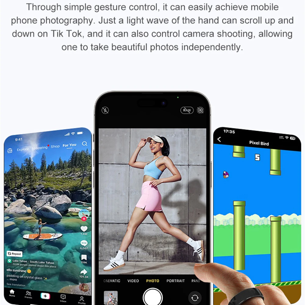 جديد حلقة ذكية زوجين التفاعل الفضائي معدل ضربات القلب مراقبة النوم مقاوم للماء التحكم في الإيماءات الرياضة الأزرق الأسنان سوار الرجال النساء