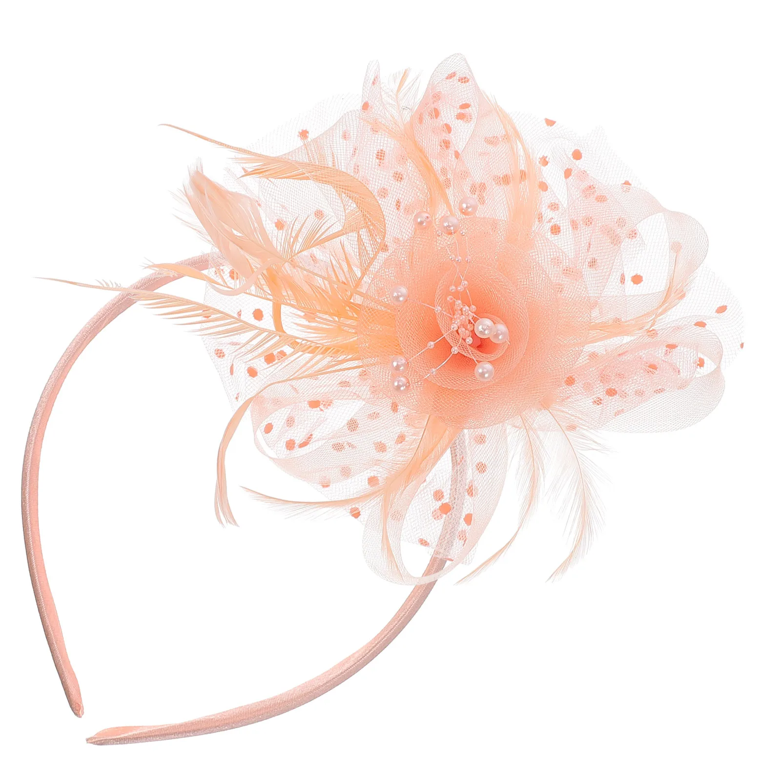 

Head Flower Headband Retro Style Hair Accessories for Wedding Ribbon Bride Girl Plume Mesh Miss