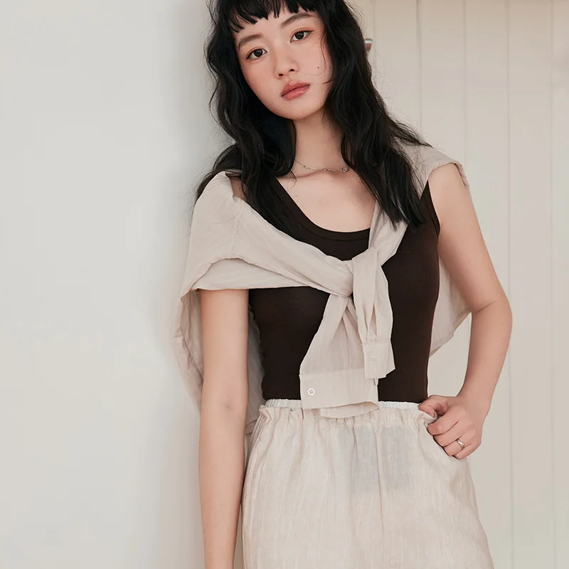 Spring and Summer 2025 New Casual Pants Women's Thin and Light Breathable Trousers High Waist Wide Leg Trousers