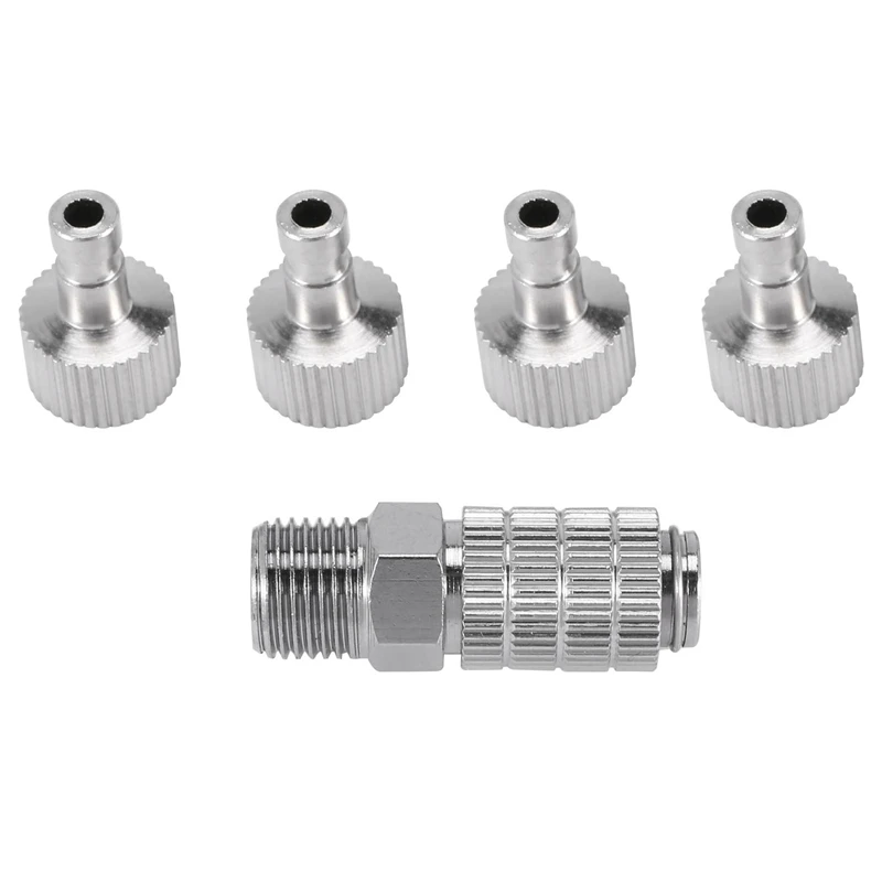 Airbrush Quick Disconnect Coupler Release Fitting Adapter With 5 Male Fitting, 1/8 INCH M-F