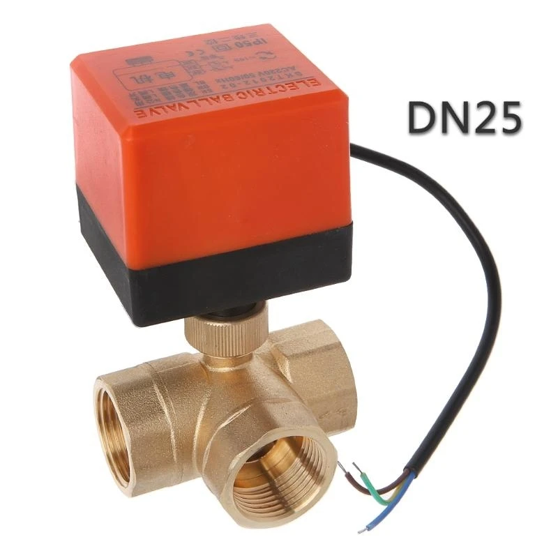 652F 3 way motorized ball for valve electric Three line two way control AC 220 DN15/2