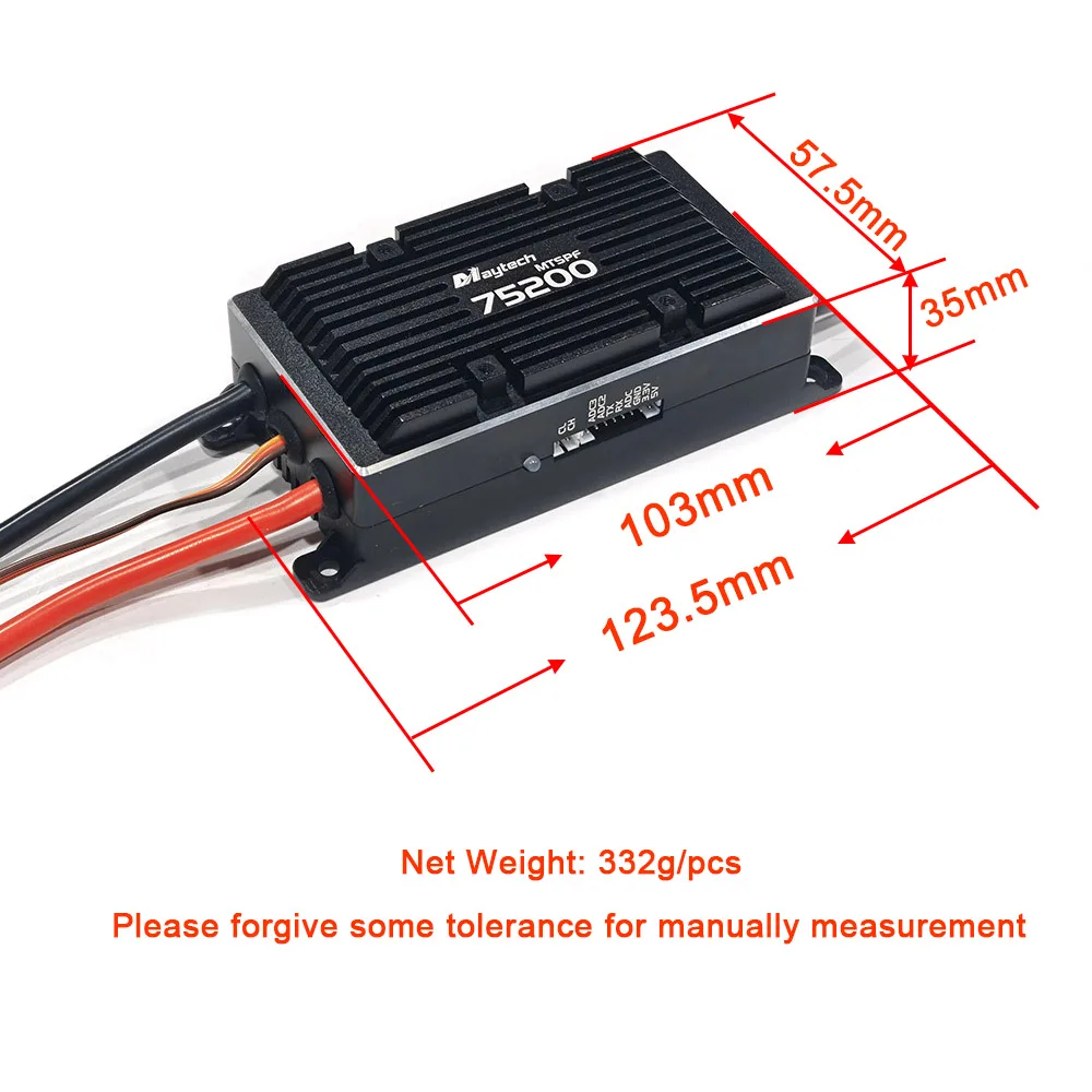 มอเตอร์ควบคุมความเร็ว Maytech 200A V75 รุ่น SUPERCASE ความเร็วสูง 200A พร้อมมอสเฟต 12 ตัว สำหรับ Efoil ลองบอร์ดไฟฟ้า หุ่นยนต์ทุกสภาพพื้นผิว