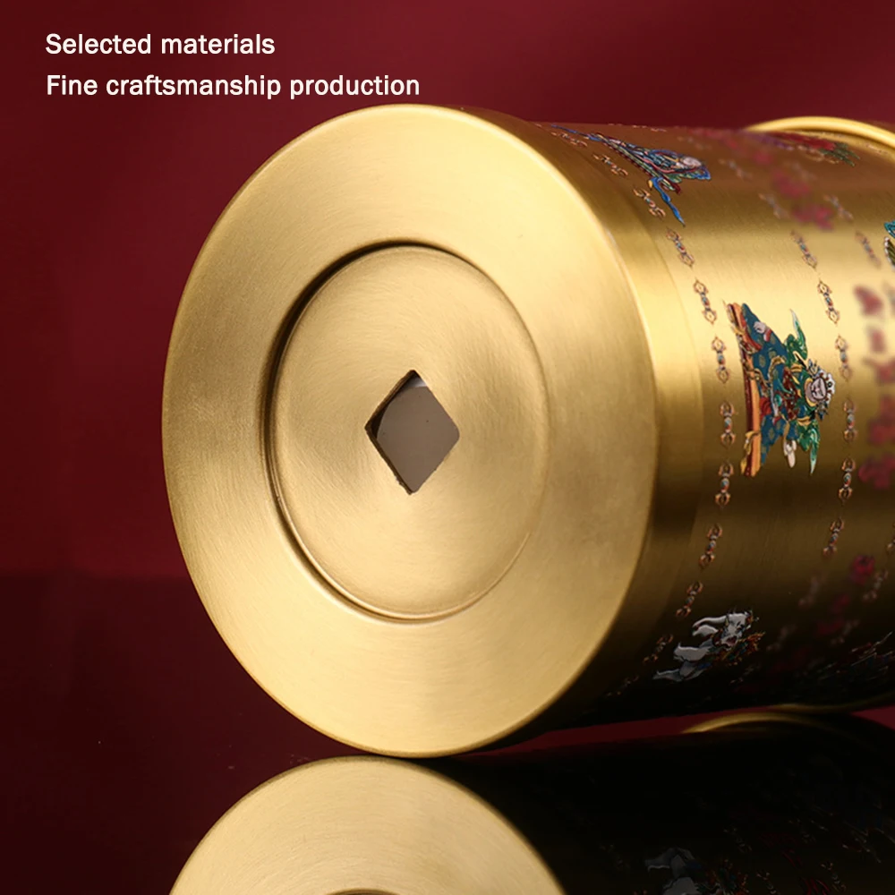 عجلة صلاة مانشالا التبتية، قم بتوصيل أنبوب دوار 8 في 1 على طراز ثمانية شائبة، زخارف ميمونة لسطح المكتب المنزلي