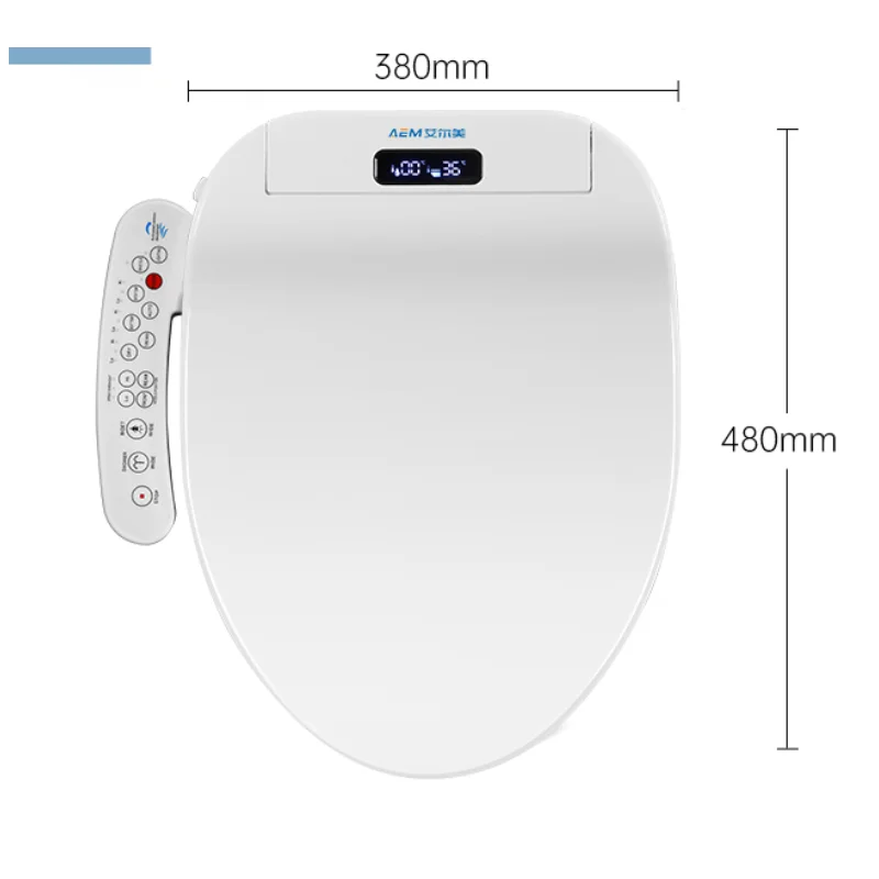 Asiento de inodoro de bidé inteligente para baños, asiento calefactable, secador de cierre lento, lavado frontal trasero, luz nocturna con Control