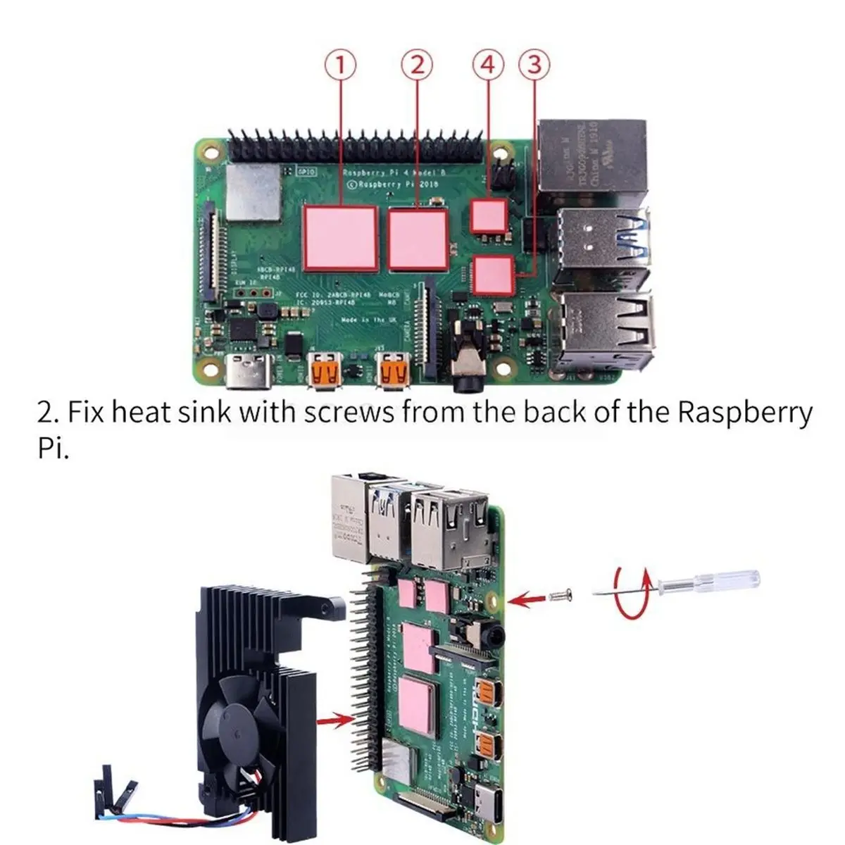 For 4 Adjustable Speed Fan, Heatsink Automatic Shutdown CNC Extreme Cooler PWM Heat Sink for RPI 4 Model B