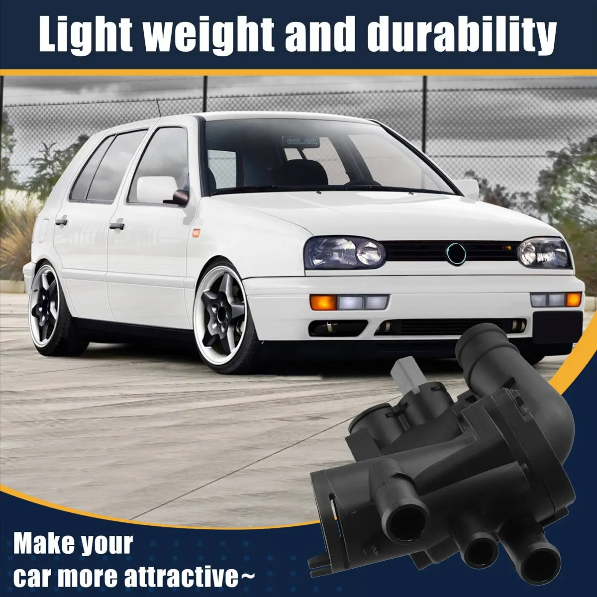 NCSMT 032121111AP Engine Coolant Thermostat Housing for VW Caddy II Mk Flight Golf Mk3 Lupo Polo