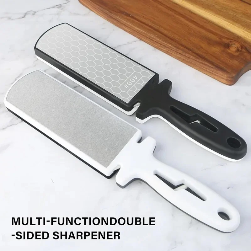 Double-Sided Diamond Sharpening Plate, Handheld Coarse and Fine Grit Whetstone for Kitchen Knives, Scissors and Edge Maintenance