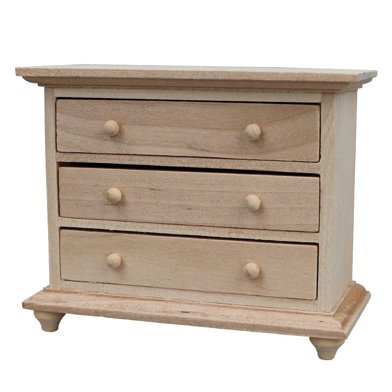 1:12 Dollhouse Miniature Storage Drawer Cabinet Locker Bedside Table Furniture Model Decor Toy Doll House Accessories