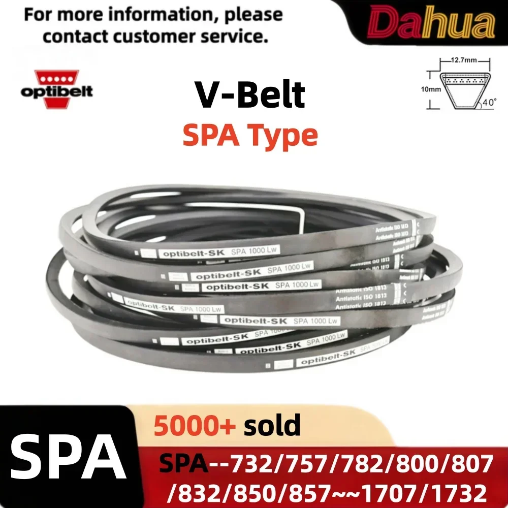 Genuine Optibelt SPA V-Belt Wedge Drive Belt 732-1732mm Oil Heat Resistant Heavy Duty Industrial Transmission Belt for Motor