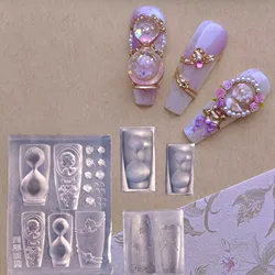 1pc Angel Sand Clock 3D Acrylic Mold Rose  Nail Art Decorations  Nails DIY Design Silicone  Nail Art  Nails  Mold