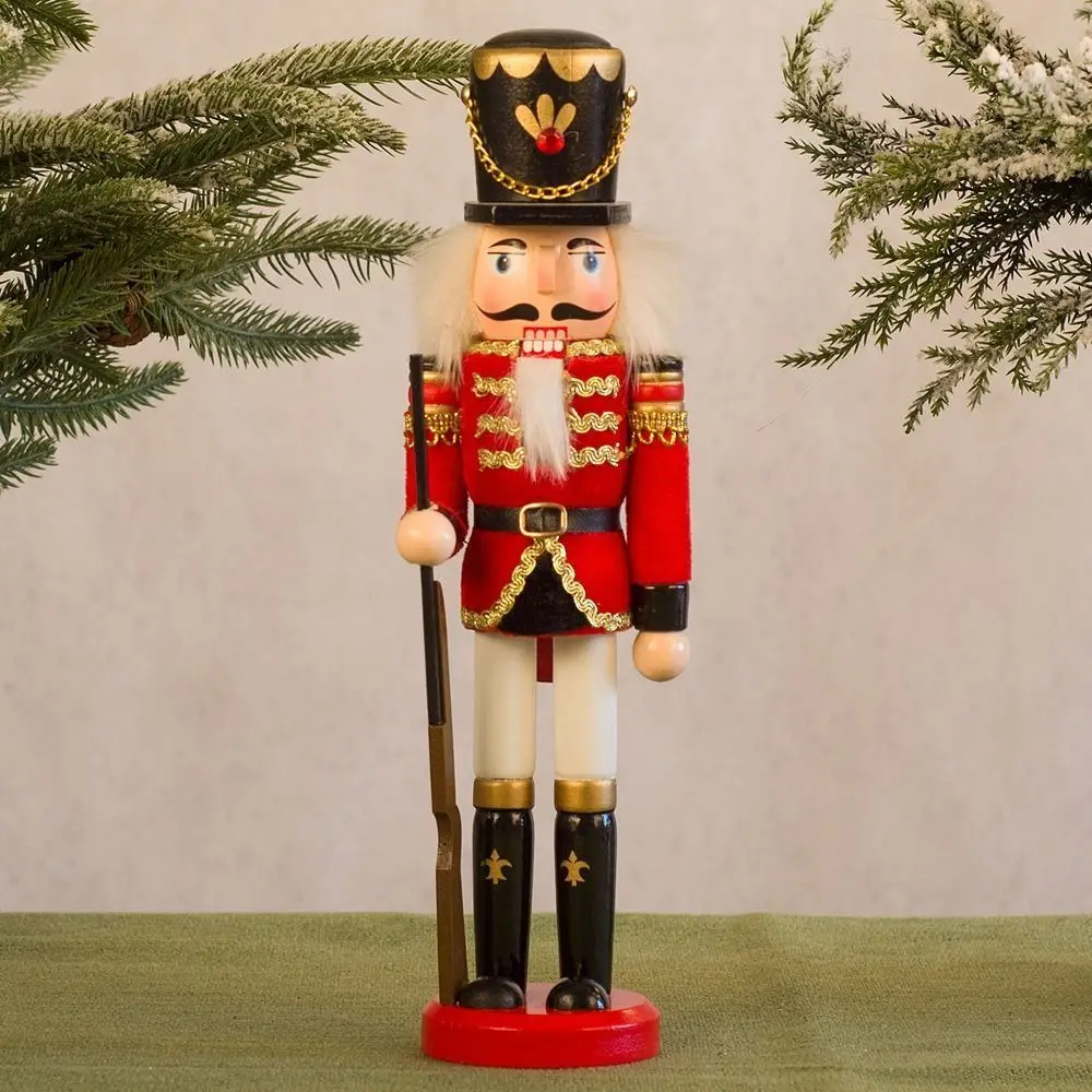 Buon Natale Schiaccianoci natalizi vintage dipinto re soldato bambola artigianale 30 cm figurine artigianali arredamento per ufficio