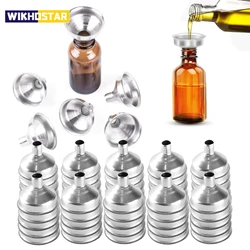 10pcs Metal Mini Funnel Kitchen Oil Liquid Funnel with Detachable Filter Wide Mouth Funnel for Repackage Perfume Kitchen Tools