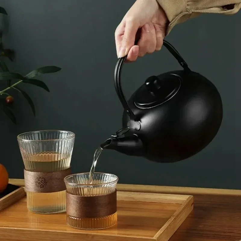 Stainless Steel Kettle Thickened Large Capacity Tea Boiler Outdoor Camping Kettle with Filter-A27R