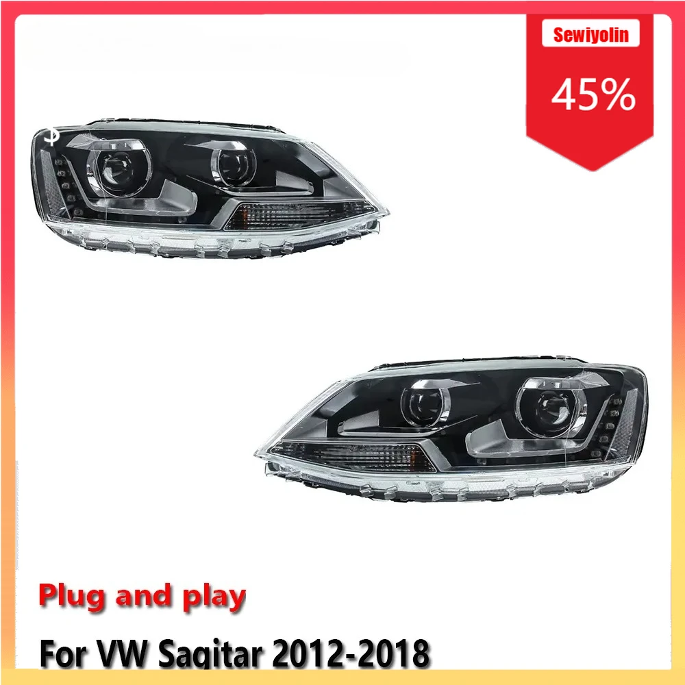 

Автомобильные светодиодные фары, автомобильные детали для Volkswagen Sagitar 2012-2018, противотуманные DRL, стоп-сигнал поворота, лампа Plug and Play
