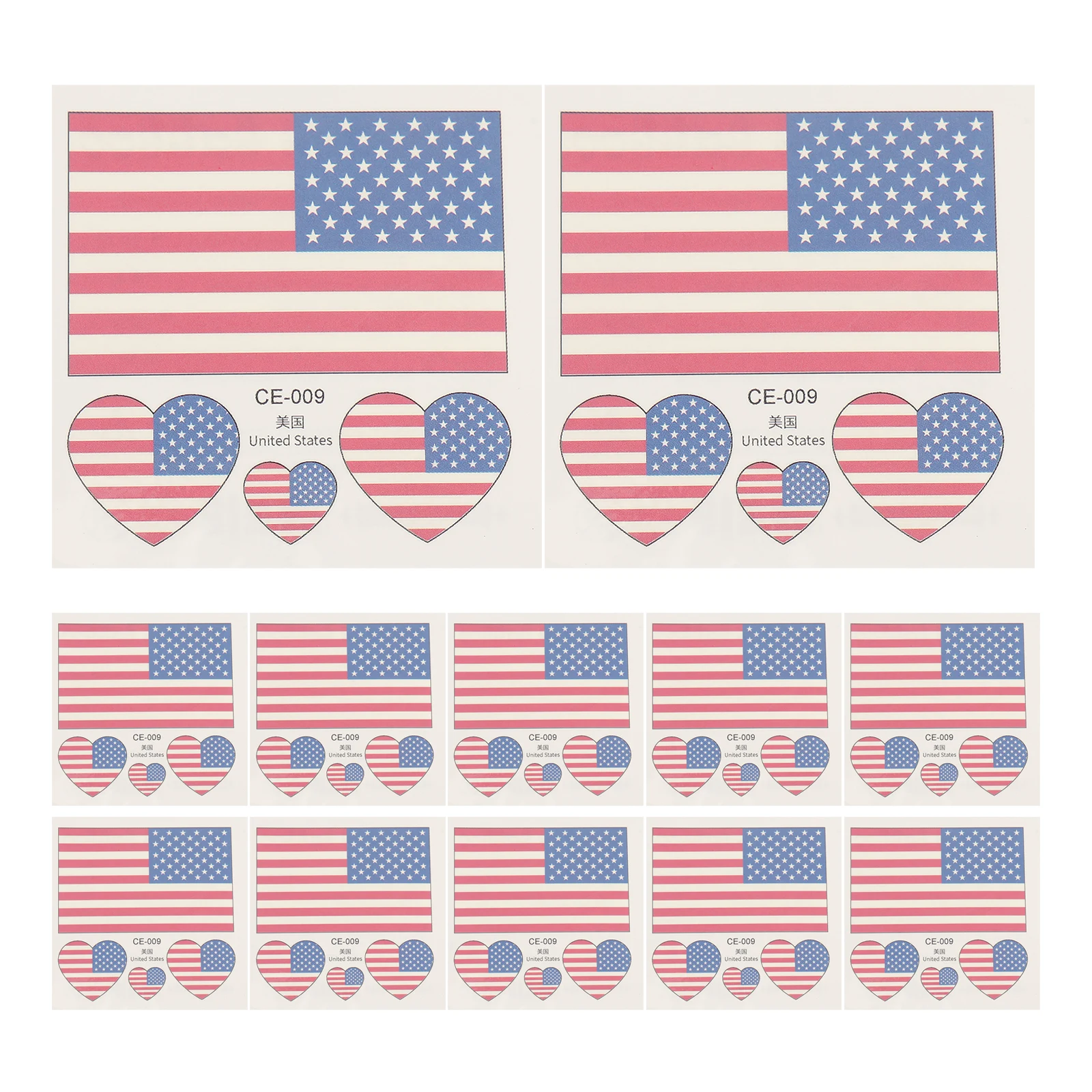 

25Pcs Fan Face Stickers Patriotic American Flag Design Temporary Tattoos for 4Th of July Party Body Decoration Waterproof