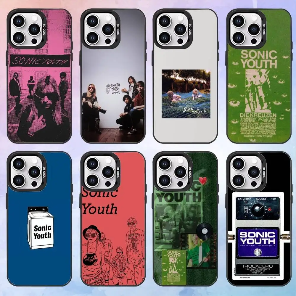 

S-sonic Y-youth D-dirty B-bands Phone Case For iPhone17,16,15,14,13,12,11 Plus,Pro Max Black Candy Matte Shockproof Cover