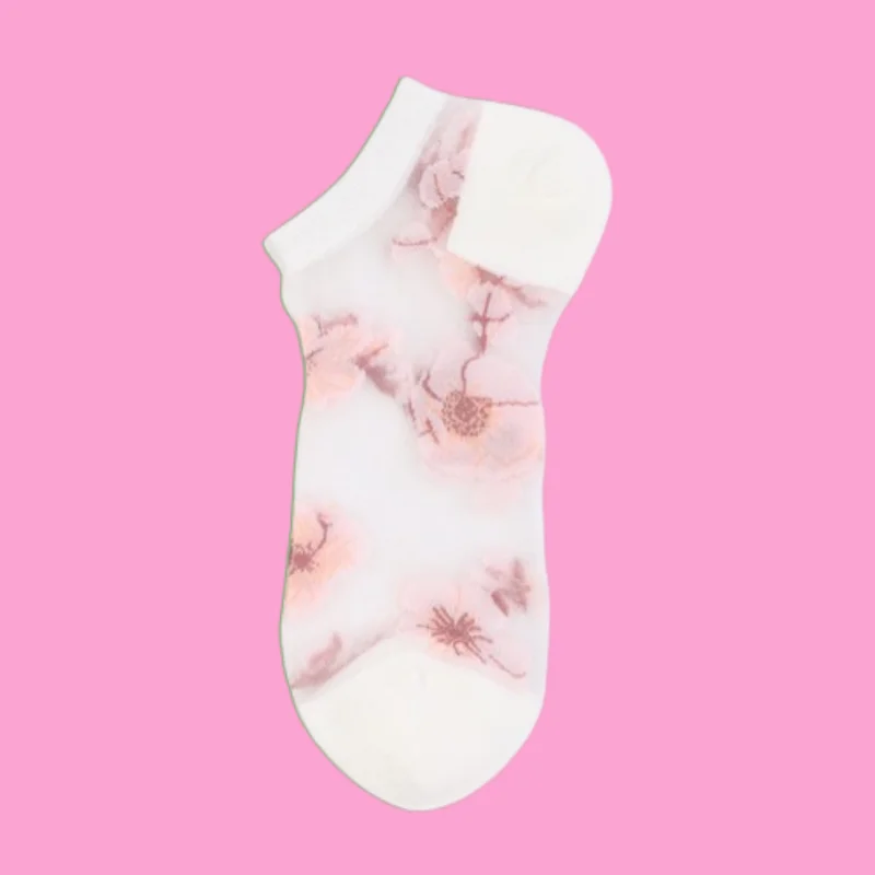 5/10 Pairs New Fashion Hyuna Style Breathable Large Flower Socks Retro Four-season Comfortable Mid-tube Casual Socks